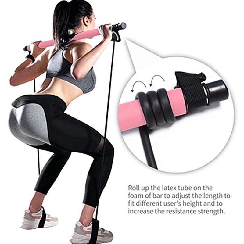 PENJOY Stainless Steel Silver Adjustable Pilates Spreader Bar Spreader Bar Set Sports Aid Training Yoga Fitness Gear
