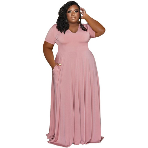 Load image into Gallery viewer, A-Line Long Plus Size Dress
