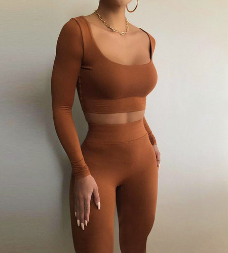 Gym Crop Tank Top Leggings Set