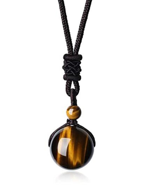 Load image into Gallery viewer, Tiger Eye Stone Pendant Necklace
